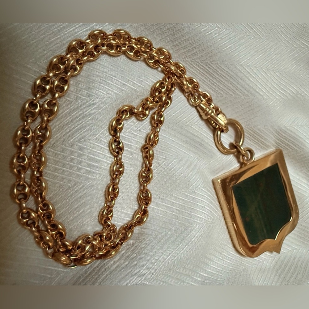 14k Solid Gold Chain Charm Pendant Necklace